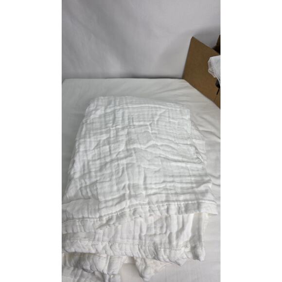 White Gauze Lightweight Cotton Throw Blanket for Couch Breathable 50x70 - Picture 3 of 12